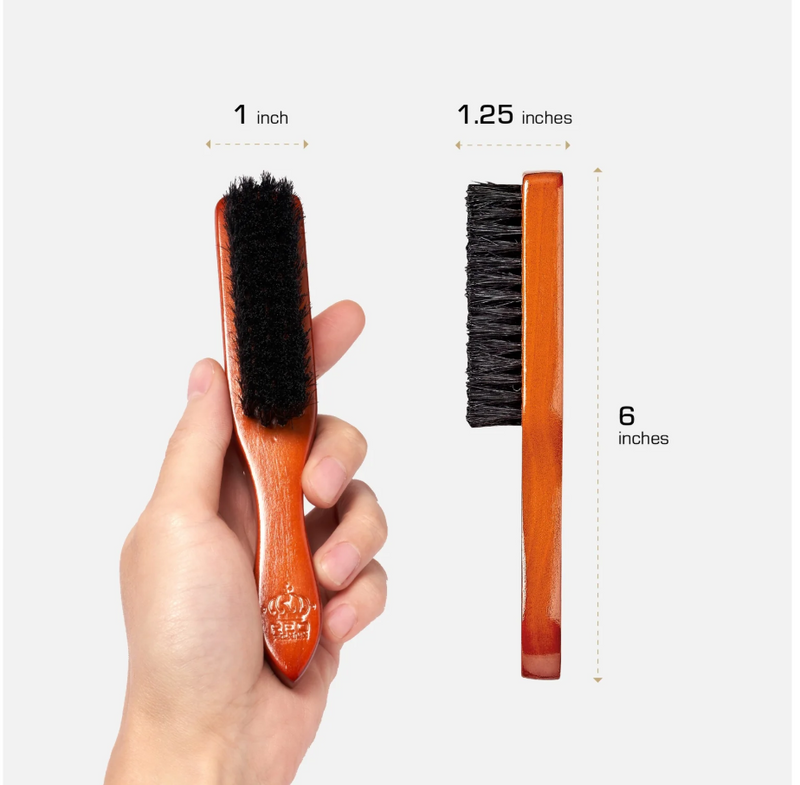 Red Premium 100% Boar Bristles Long Handle Beard Brush #BR202