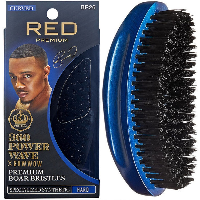 Red Premium Bow Wow X 360 Power Wave Synthetic Palm Brush Hard Bristles #BR26