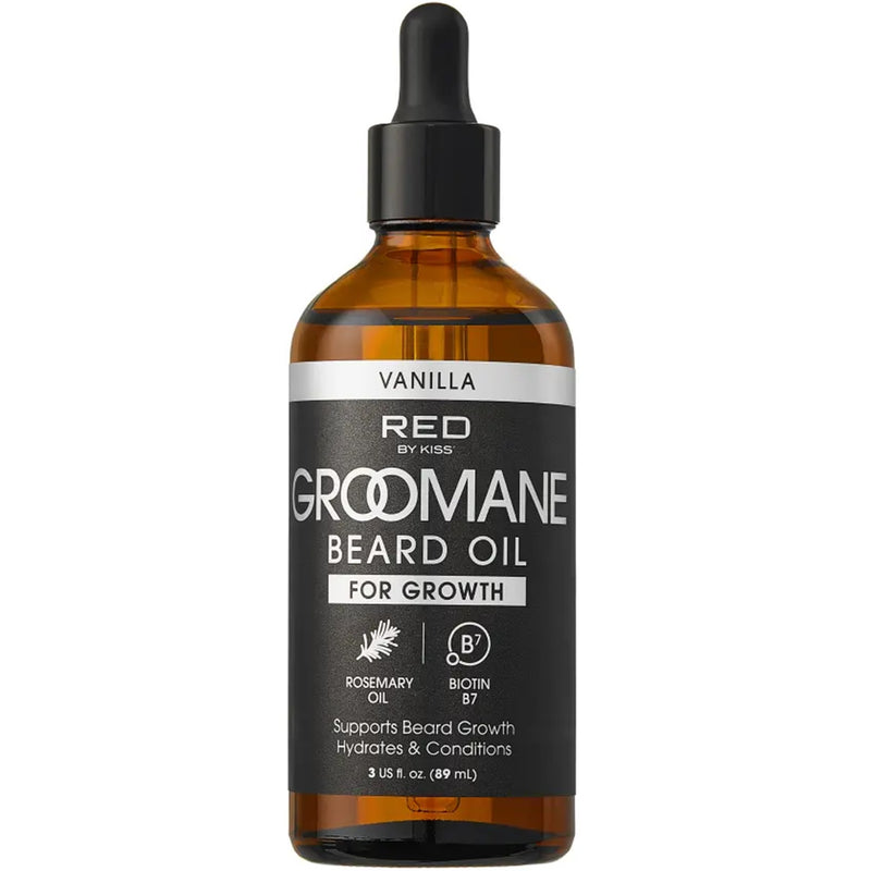 Red by Kiss GROOMANE Beard Oil for Growth Vanilla 3 oz #GR24