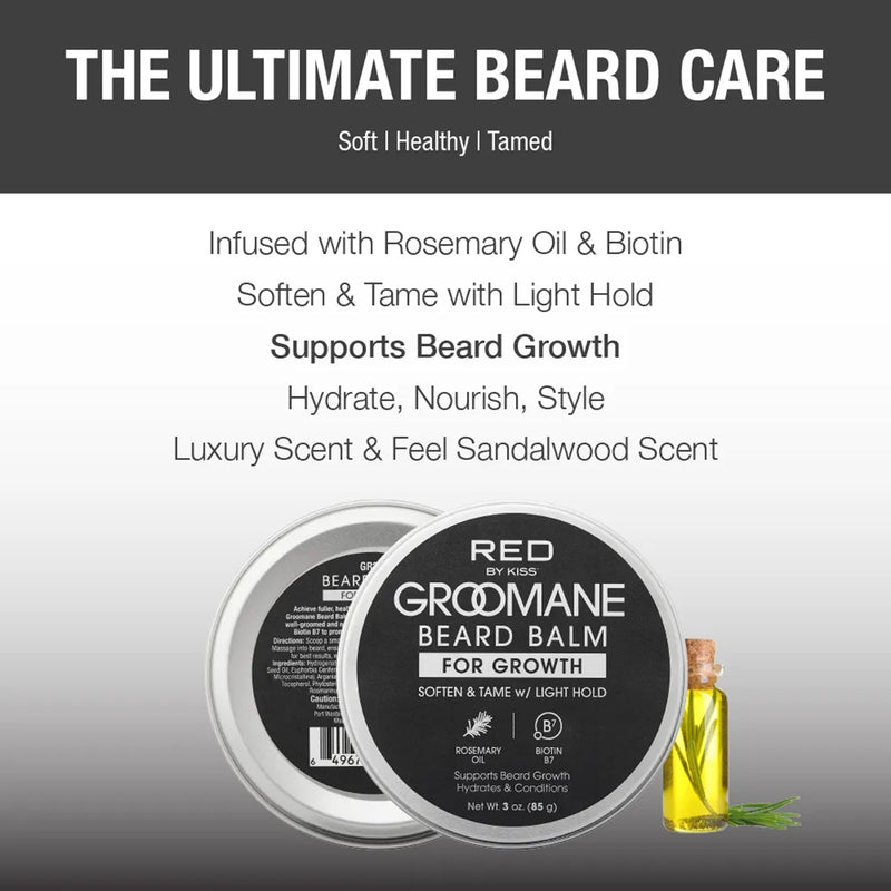 Red by Kiss GROOMANE Beard Balm for Growth 3 oz #GR25