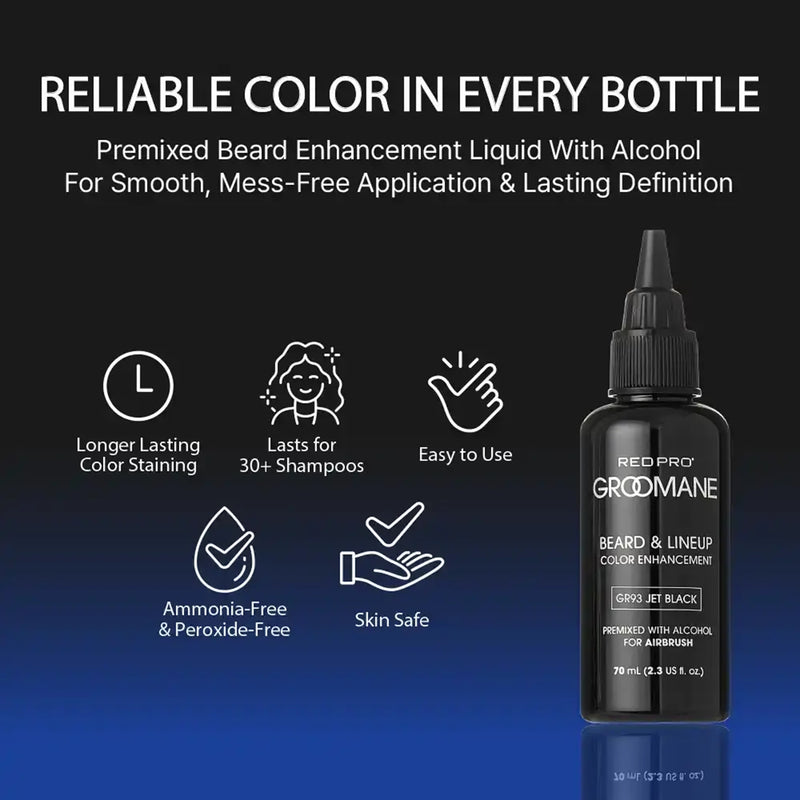 Red Pro GROOMANE Beard & Lined Color Enhancement - Premixed for Airbrush 2.3 oz [3 Color Options]