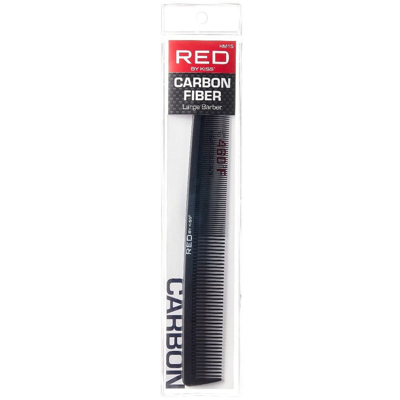 Red by Kiss Carbon Fiber Large Barber Comb #HM15