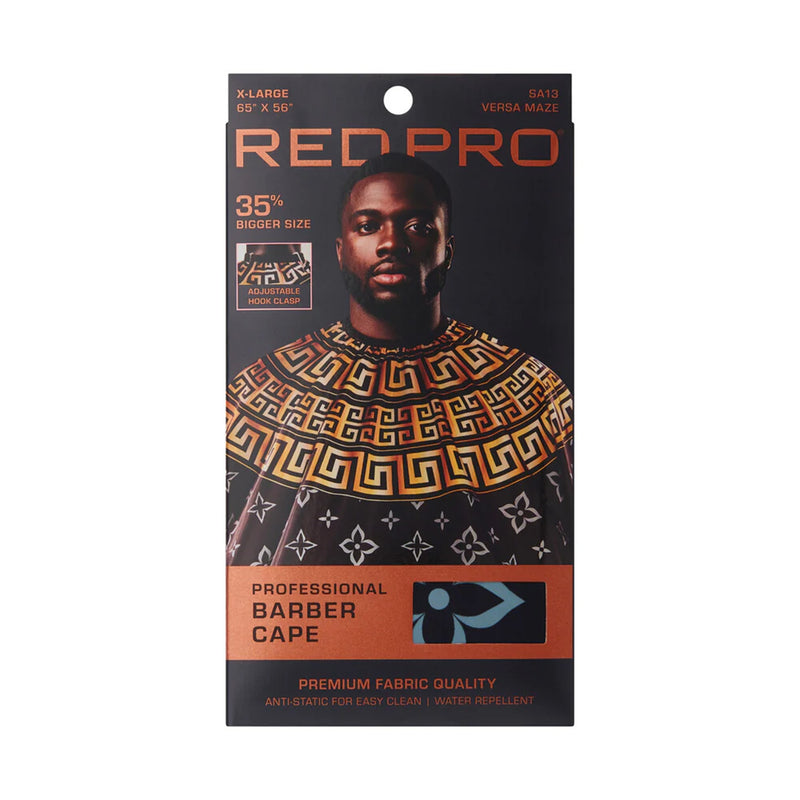 Red Pro Professional Barber Cape Extra Large - Versa Maze #SA13
