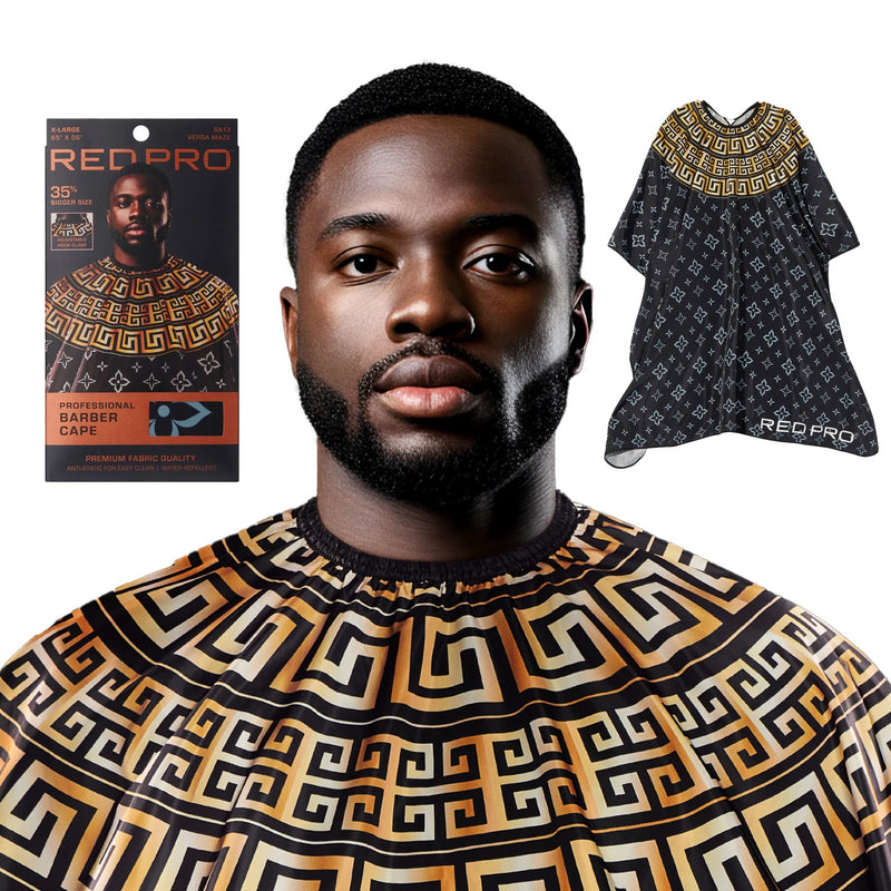 Red Pro Professional Barber Cape Extra Large - Versa Maze #SA13