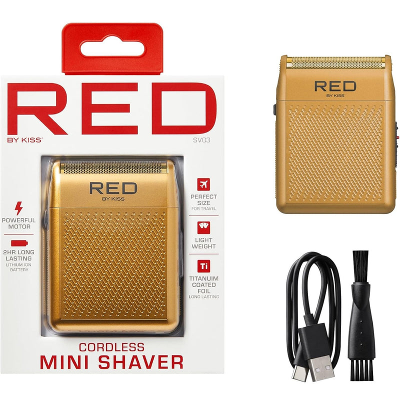 Red by Kiss Cordless Mini Shaver Gold #SV03