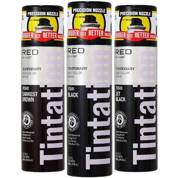 Red by Kiss Tintation Color Spray Black 11.5 oz [Jumbo Size] [3 Color Options]