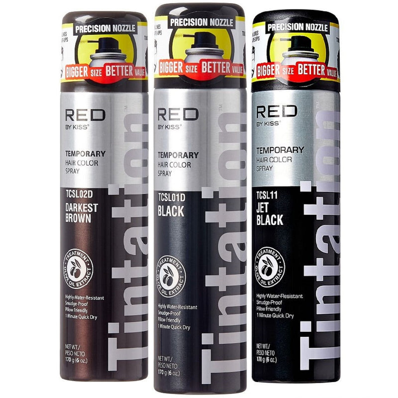 Red by Kiss Tintation Color Spray Black 6 oz [Large Size] [3 Color Options]