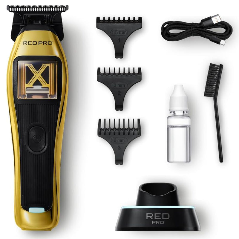 Red Pro X-King Vector Motor Cordless Clipper & Trimmer Gold [DUO]