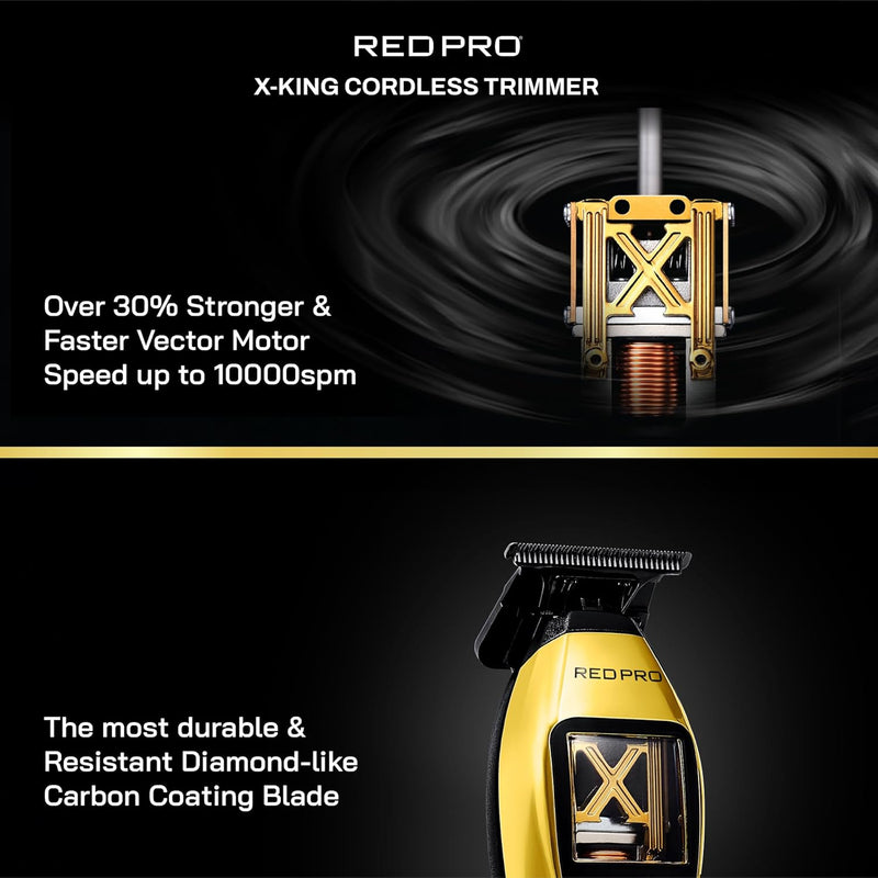 Red Pro X-King Vector Motor Cordless Trimmer Gold #VCT01