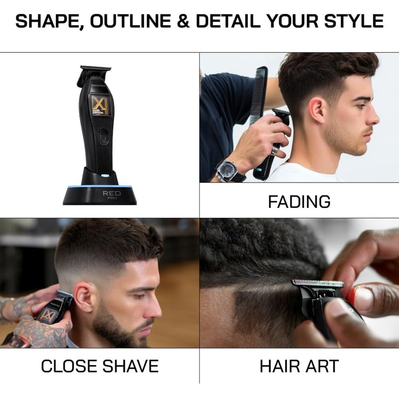 Red Pro X-King Vector Motor Cordless Trimmer Black #VCT02