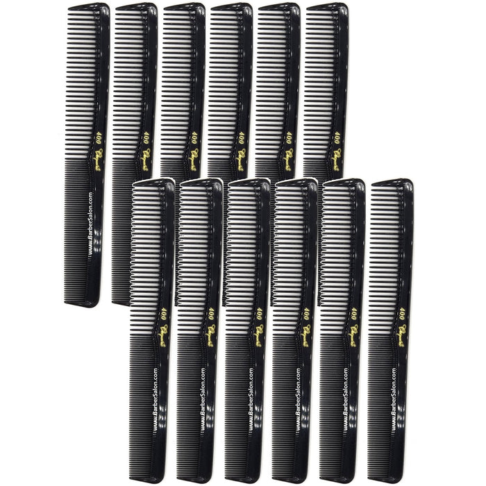 Krest Cleopatra 400 All Purpose Styling Combs Black [12 Pack]