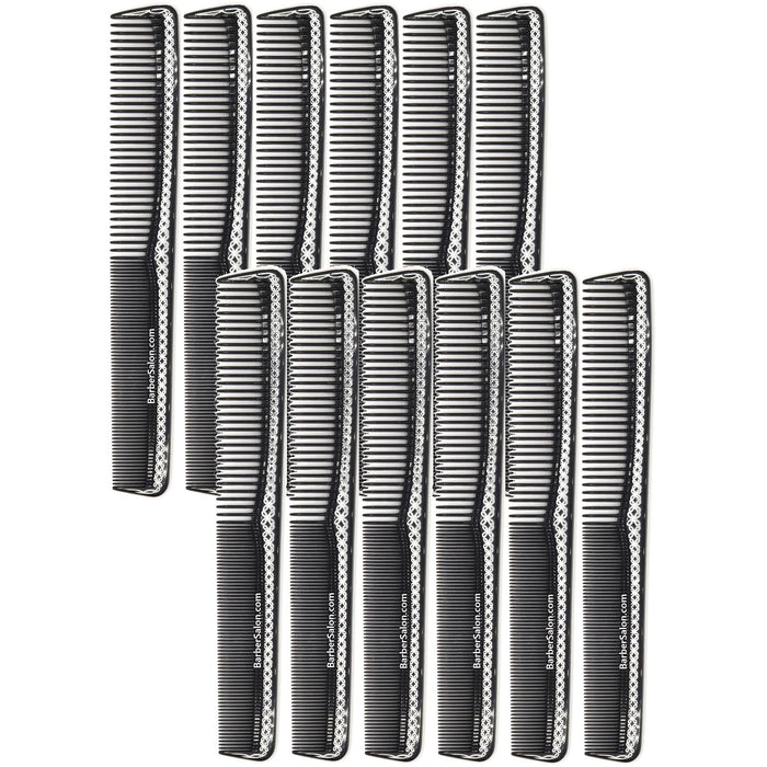 Krest Cleopatra 400 All Purpose Styling Combs Black & Silver [12 Pack]