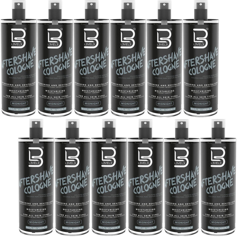 L3VEL3 After Shave Cologne Midnight 13.5 oz - 12 Pack (Bulk)