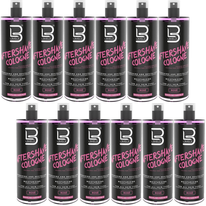 L3VEL3 After Shave Cologne Rose 13.5 oz - 12 Pack (Bulk)