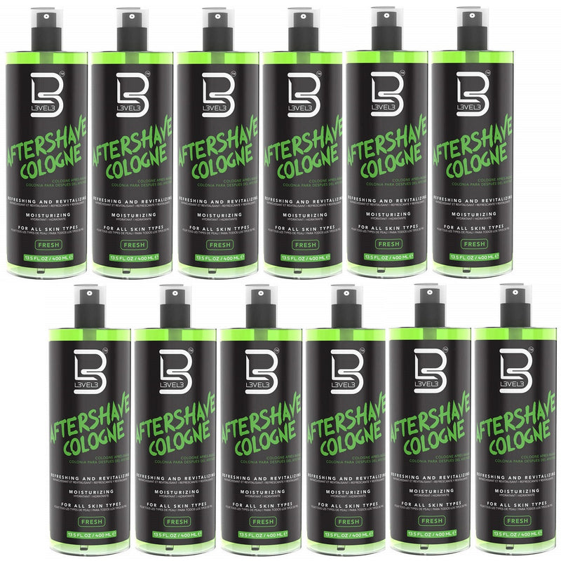 L3VEL3 After Shave Cologne Fresh 13.5 oz - 12 Pack (Bulk)