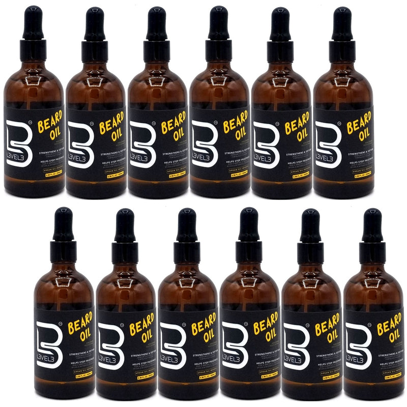 L3VEL3 Beard Oil 3.38 oz - 12 Pack (Bulk)