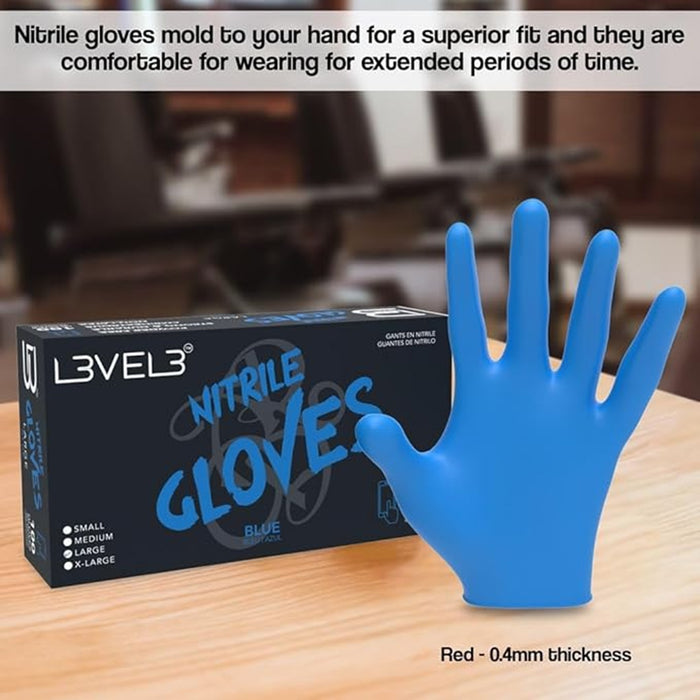 L3VEL3 Professional Nitrile 100 Gloves - Blue [S to XL Available]