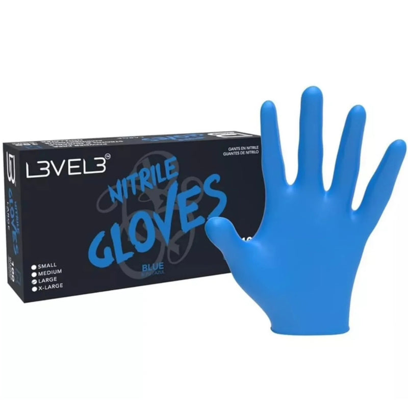 L3VEL3 Professional Nitrile 100 Gloves - Blue [S to XL Available]