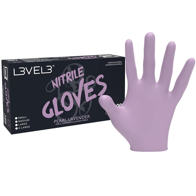 L3VEL3 Professional Nitrile 100 Gloves - Pearl Lavender [S to XL Available]