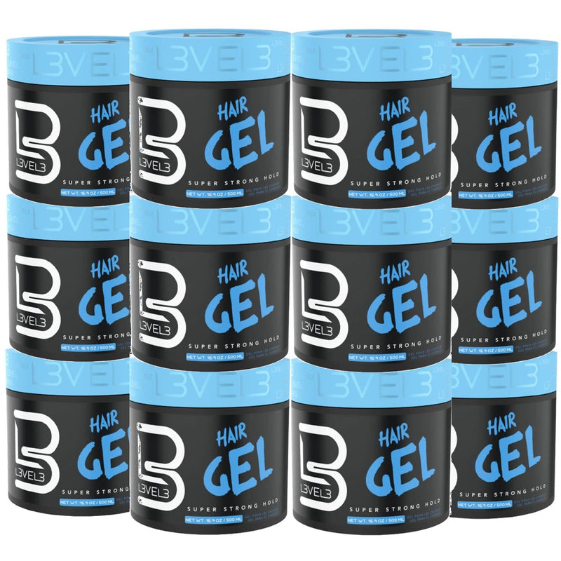 L3VEL3 Hair Styling Gel 16.9 oz - 12 Pack (Bulk)