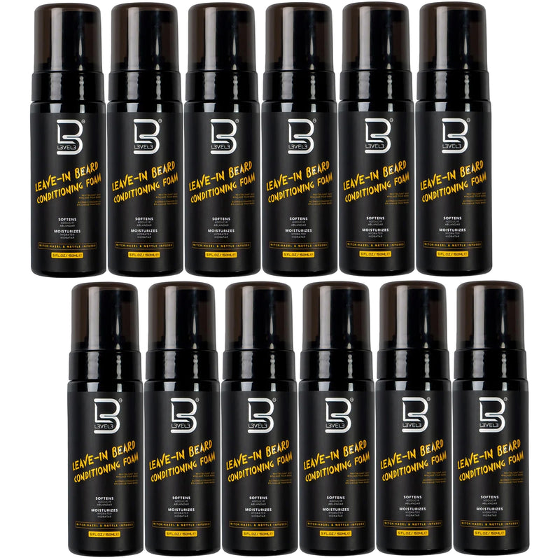 L3VEL3 Leave-In Beard Conditioning Foam 5 oz - 12 Pack (Bulk)