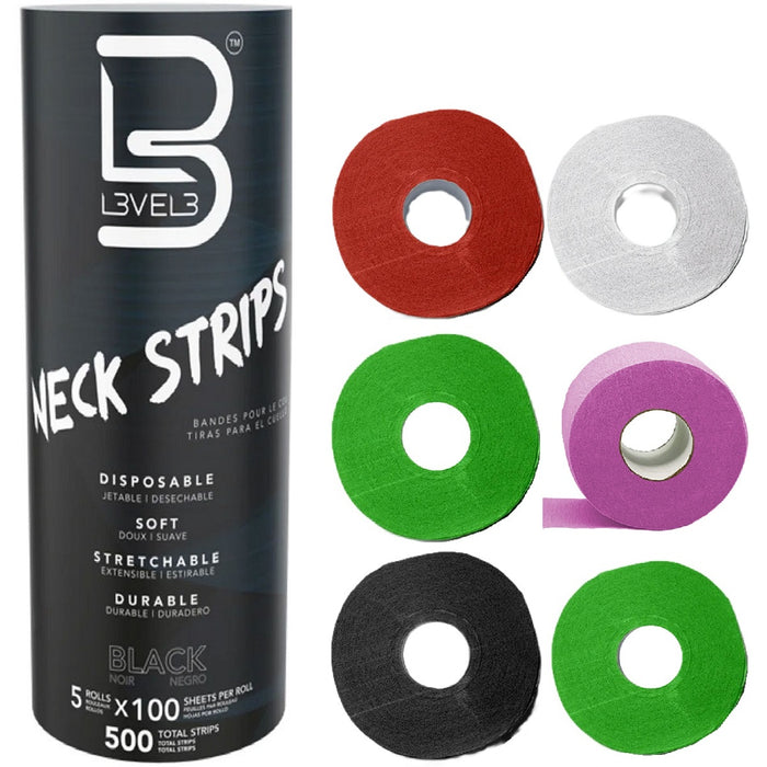 L3VEL3 Neck Paper 500 Strips [6 Color Options]