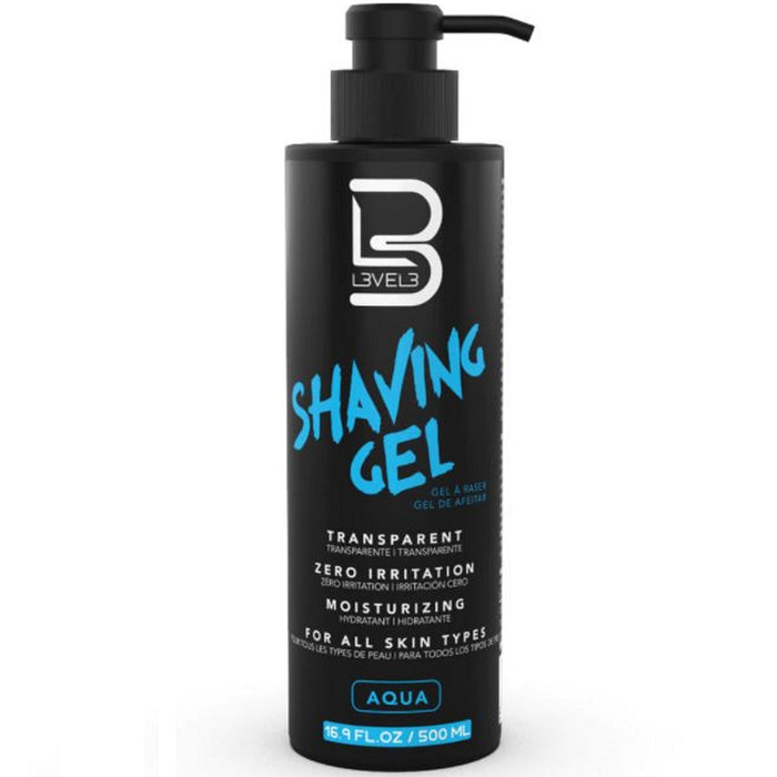 L3VEL3 Transparent Shaving Gel Aqua 16.9 oz