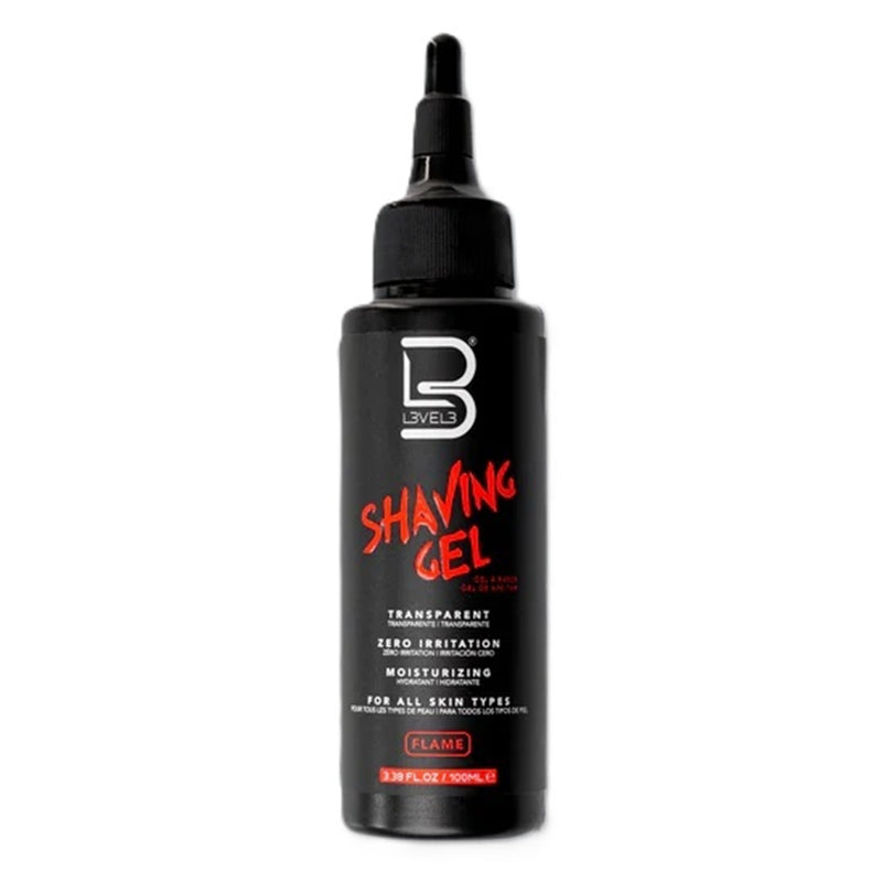 L3VEL3 Transparent Shaving Gel Flame 3.38 oz