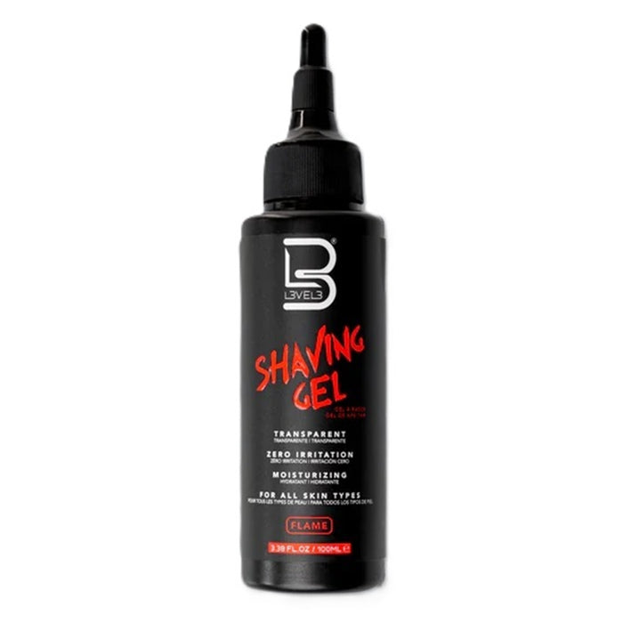 L3VEL3 Transparent Shaving Gel Flame 3.38 oz