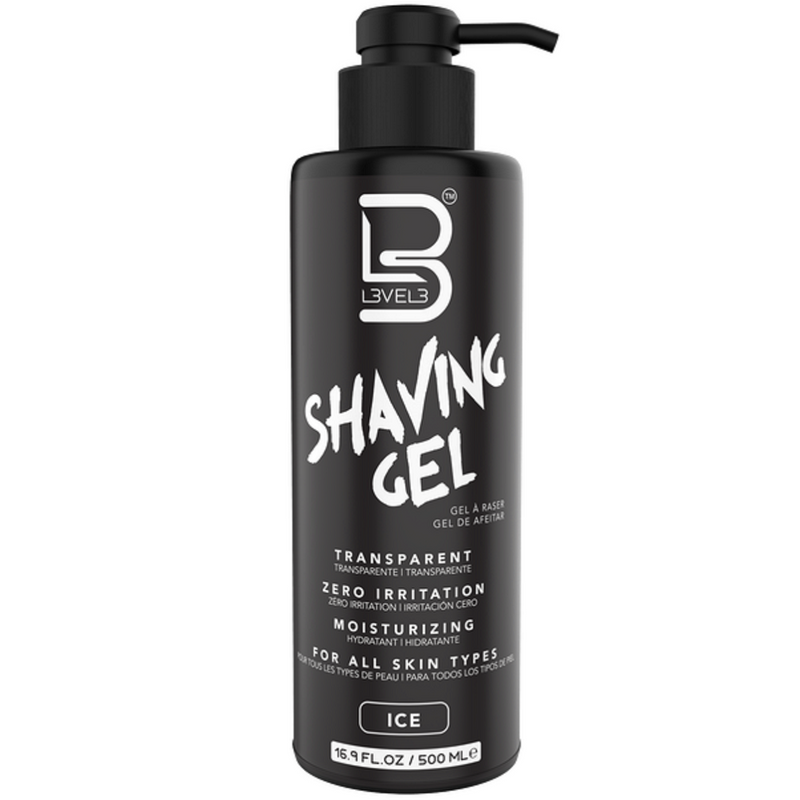 L3VEL3 Transparent Shaving Gel Ice 16.9 oz - 12 Pack (Bulk)