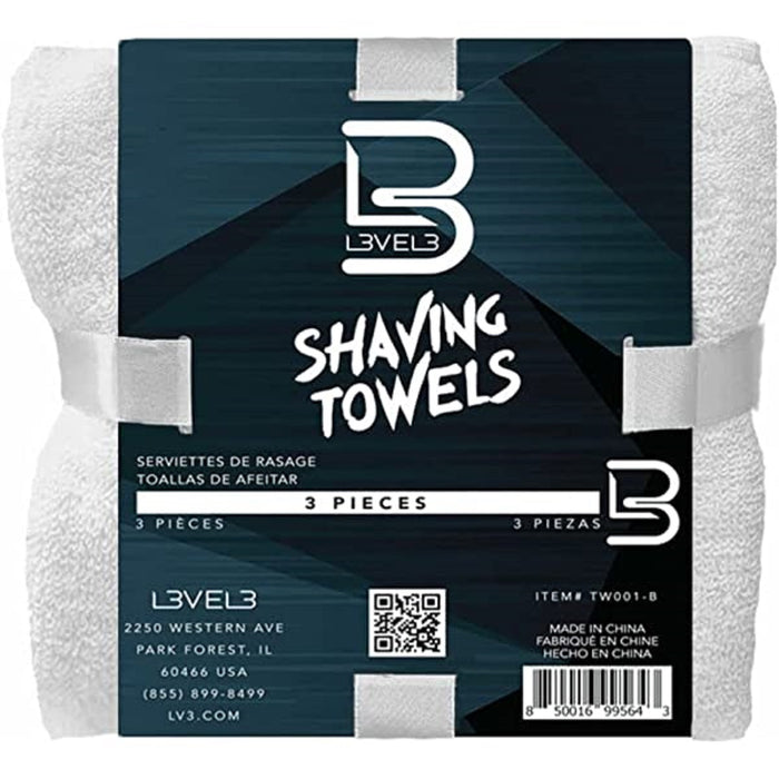 L3VEL3 White Facial Towels 3 Pack