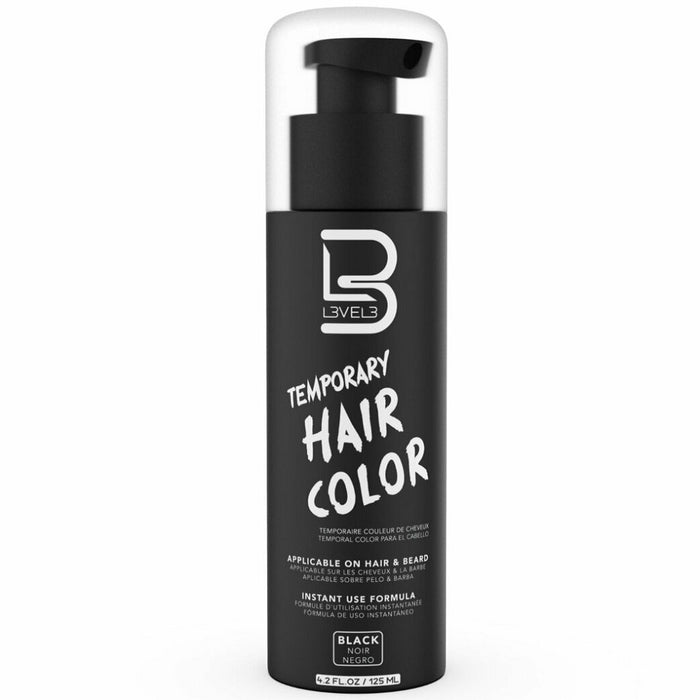 L3VEL3 Temporary Hair & Beard Color Black 4.2 oz