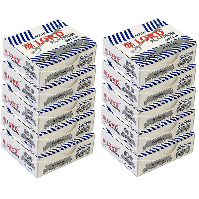 Lord Saloon Platinum Single Edge 1,000 Blades - 100 Blades x 10 Pack (Bulk)