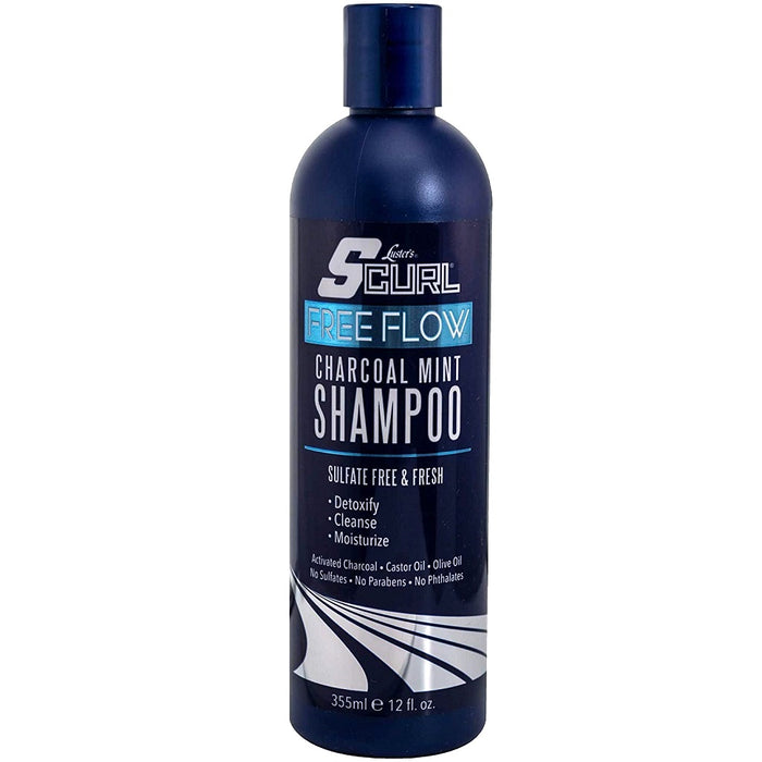 SCurl Free Flow Charcoal Mint Shampoo 12 oz