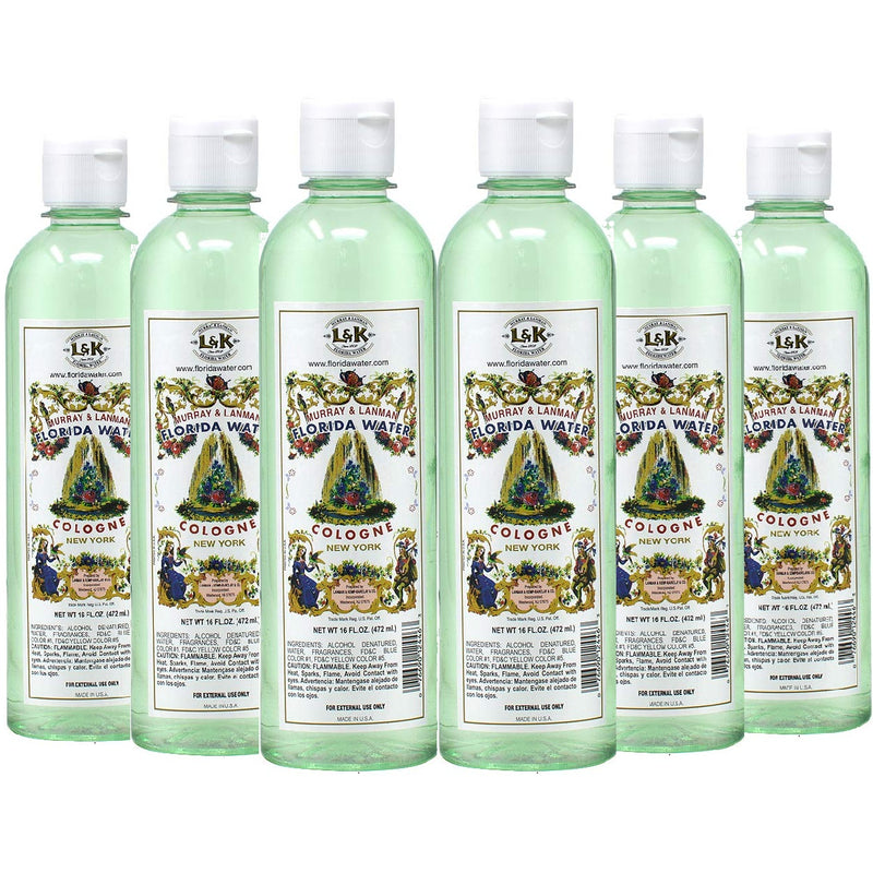 Murray & Lanman Florida Water Cologne 16 oz - 6 Pack (Bulk)