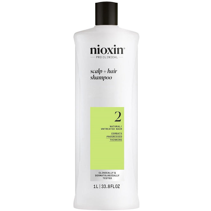 Nioxin Scalp + Hair Shampoo System No.2  Natural Hair Progressed Thinning 33.8 oz