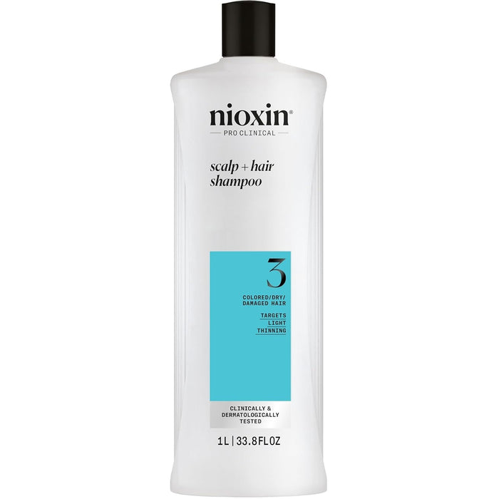 Nioxin Scalp + Hair Shampoo System No.3 for Colored Hair Light Thinning 33.8 oz