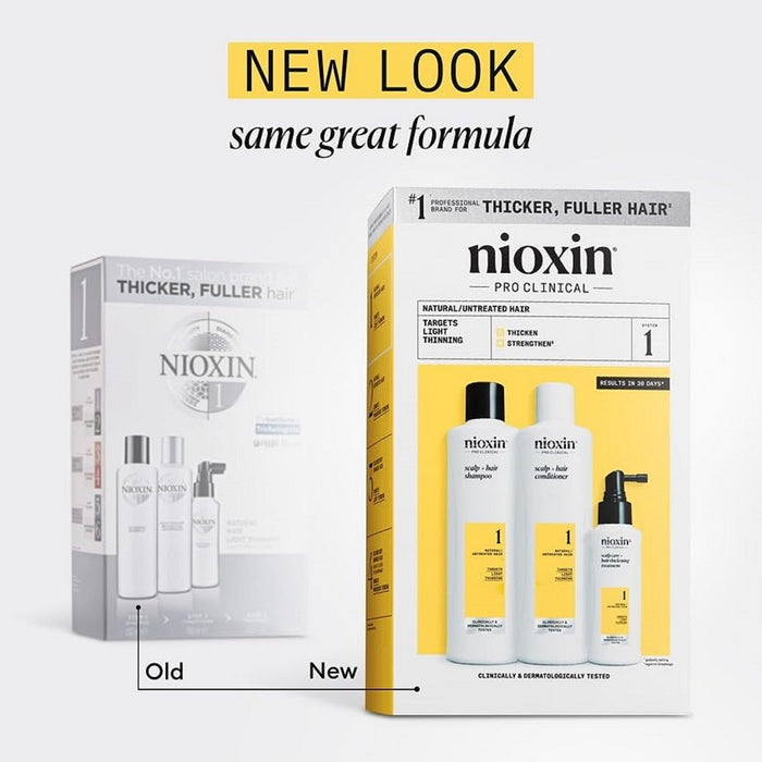 Nioxin 3-Step Hair Thickening System Kit No.1 for Natural Hair Light Thinning [LARGE]