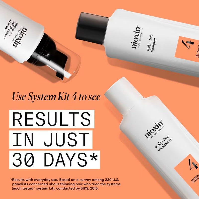 Nioxin [System No.4] Scalp Care + Hair Thickening Treatment - Colored, Dry, Damaged Hair | Combats Progressed Thinning 3.3 oz