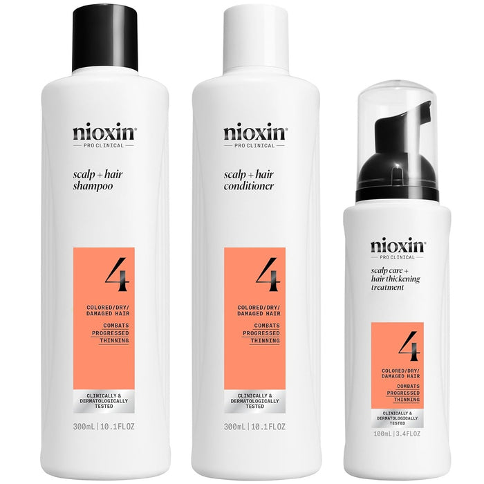 Nioxin 3-Step Hair Thickening System Kit No.4 for Colored Hair with Progressed Thinning [LARGE]