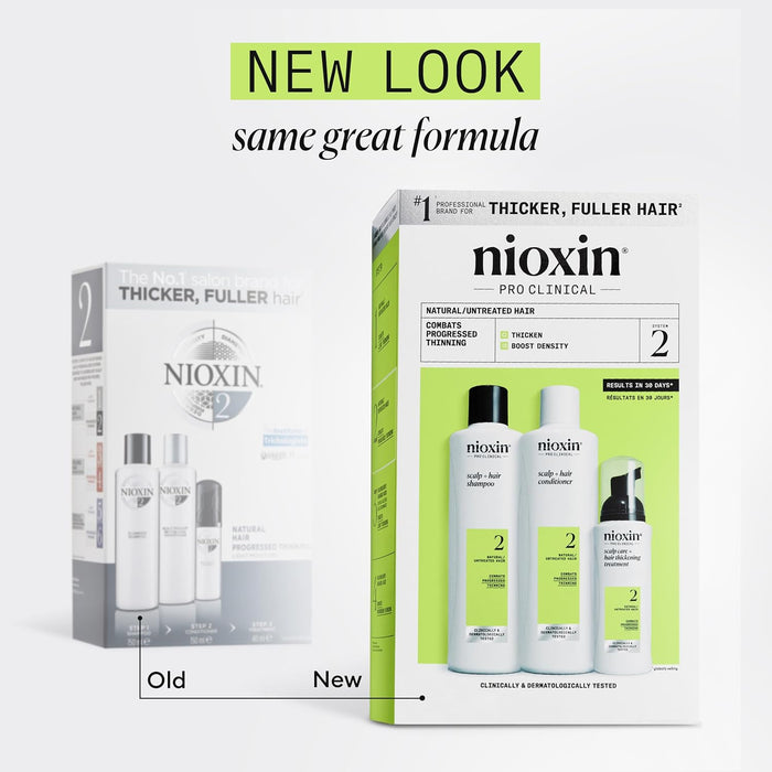 Nioxin 3-Step Hair Thickening System Kit No.2 for Natural Hair Progressed Thinning [LARGE]