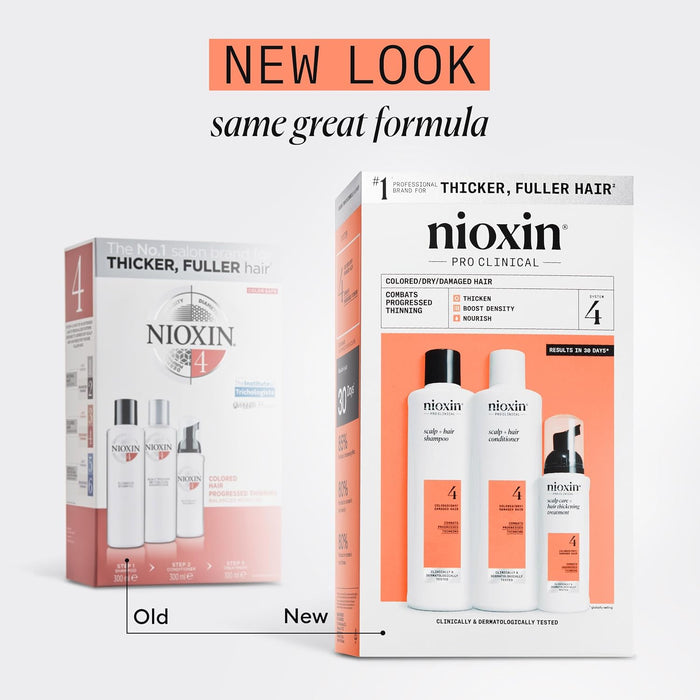 Nioxin 3-Step Hair Thickening System Kit No.4 for Colored Hair with Progressed Thinning [TRIAL KIT]