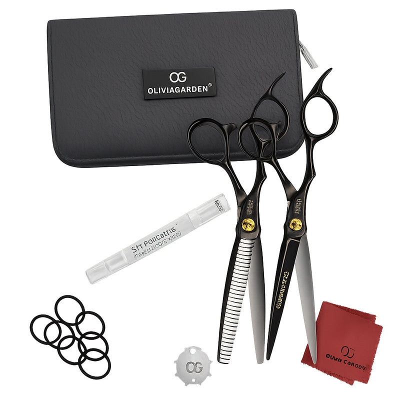 Olivia Garden Barber Shears Kit - 7" Shear & 30-Teeth Thinner (Left-Handed) #OGB-C05LH