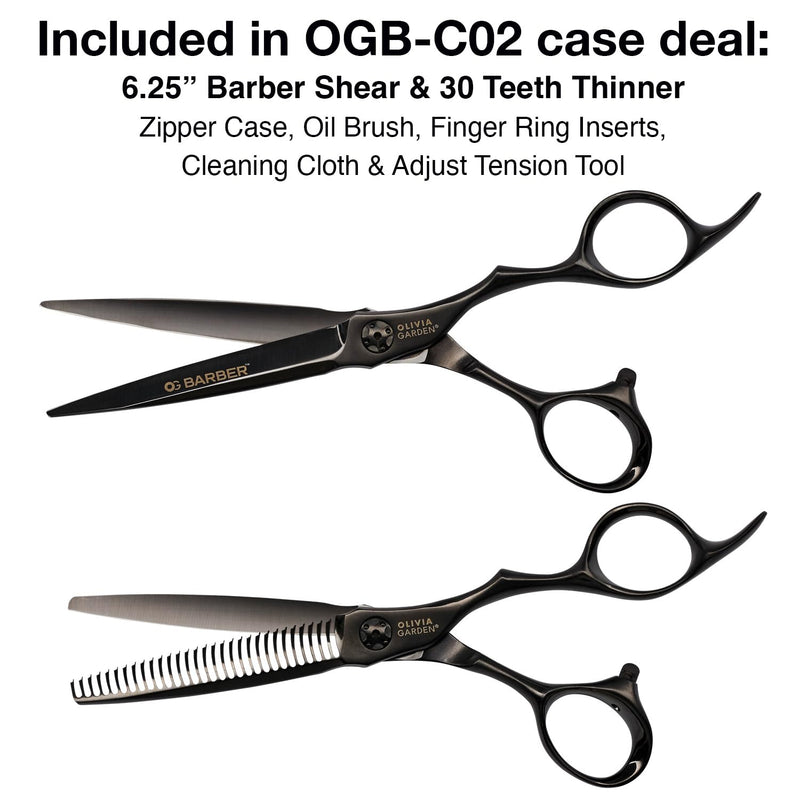 Olivia Garden Barber Shears Kit - 6.25" Shear & 30-Teeth Thinner #OGB-C02