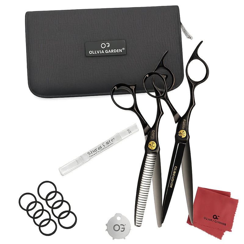 Olivia Garden Barber Shears Kit - 6.25" Shear & 30-Teeth Thinner (Left-Handed) #OGB-C02LH