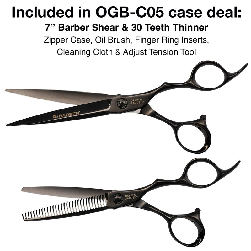 Olivia Garden Barber Shears Kit - 7" Shear & 30-Teeth Thinner #OGB-C05
