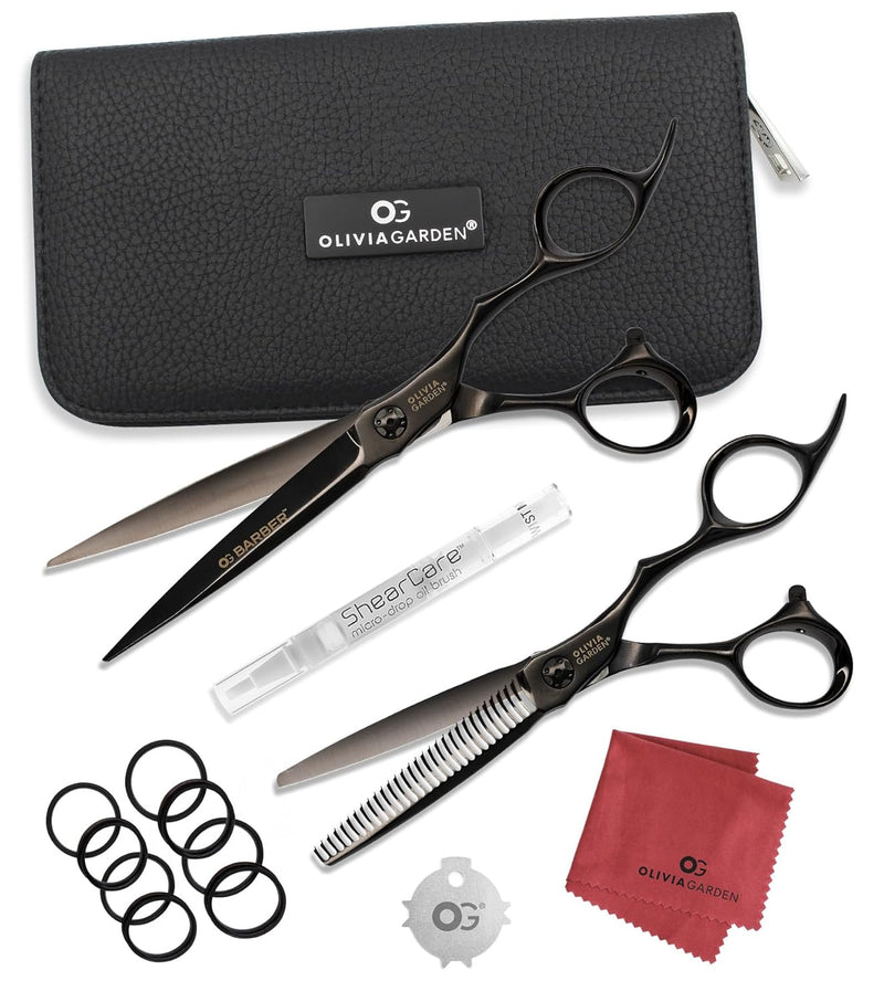 Olivia Garden Barber Shears Kit - 7" Shear & 30-Teeth Thinner #OGB-C05