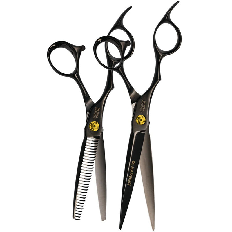 Olivia Garden Barber Shears Kit - 7" Shear & 30-Teeth Thinner (Left-Handed) #OGB-C05LH