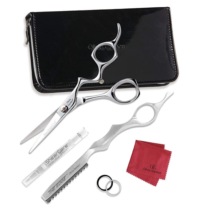 Olivia Garden PrecisionCut 5" Shears and The Edge Razor with Case #PS-C01