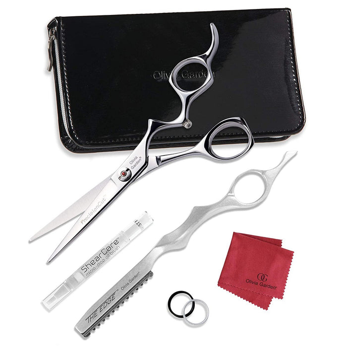 Olivia Garden PrecisionCut 5.75" Shears and The Edge Razor with Case #PS-C02